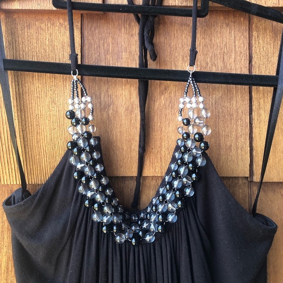 2-Halter Tops Bundle! Apt9 Plum & BWear Black Size-L Embellished Beaded Neckline - Picture 6 of 16